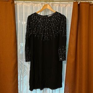 100% Silk Black sequined Oleg Cassini Dress